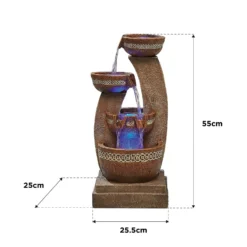 Stylish Fountain Azure Columns Water Feature With LEDs -Outdoor Garden 13846050 1534978881017244