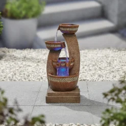 Stylish Fountain Azure Columns Water Feature With LEDs -Outdoor Garden 13846050 2094962027673782