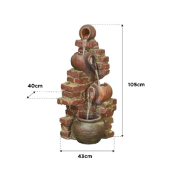 Stylish Fountain Flowing Jugs Water Feature With LEDs 7 Stylish Fountain Flowing Jugs Water Feature With LEDs -Outdoor Garden 13846053 1464978881021036