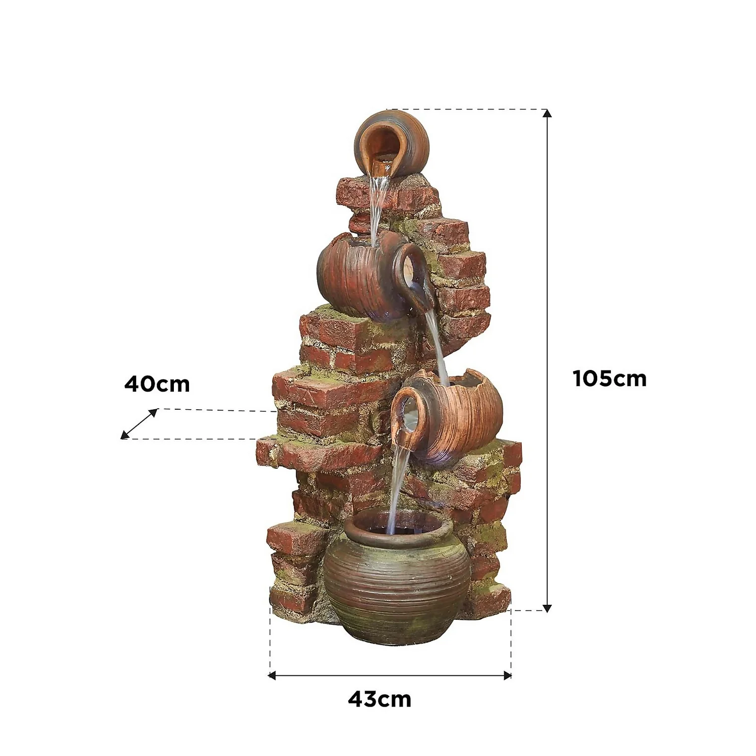 Stylish Fountain Flowing Jugs Water Feature With LEDs 5 Stylish Fountain Flowing Jugs Water Feature With LEDs - Image 3