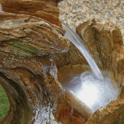 Stylish Fountain Knotted Willow Falls Water Feature With LEDs -Outdoor Garden 13846064 1674962028004922