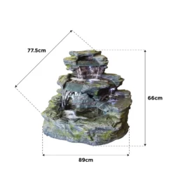 Stylish Fountain Garda Falls Water Feature With LEDs -Outdoor Garden 13846065 2124978881057603