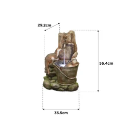 Stylish Fountain Playful Otters Water Feature With LEDs -Outdoor Garden 13846072 7484962027991446