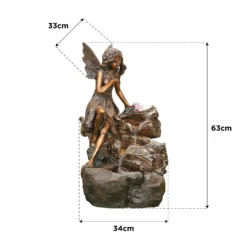 Stylish Fountain Pixie Spills Water Feature With LEDs -Outdoor Garden 13846073 1214962028270569