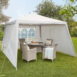 Gazebo With Side Panels - Grey -Outdoor Garden 13884308 1585023690808373
