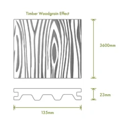 Victoria Composite Decking Woodgrain 30 Pack Ebony - 15.12 M2 -Outdoor Garden 13911270 7754980944822580
