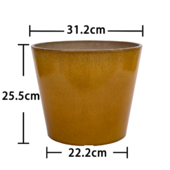Glazed Finish Planter Mustard 30cm -Outdoor Garden 13928631 4555001956102022