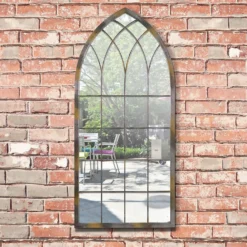 MirrorOutlet Rose Garden Rustic Arch Metal Garden Mirror- 115x50cm -Outdoor Garden 13950554 2994987139039328