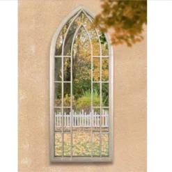 MirrorOutlet Somerley Sunflower Gothic Arch Large Garden Mirror - 150x61 Cm -Outdoor Garden 13950558 9584987173091575