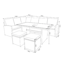 Matara Rattan Effect Corner Sofa Set -Outdoor Garden 13951470 2105021609466129