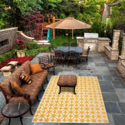 Homebase Outdoor Rug - Mustard 120x180cm -Outdoor Garden 13953332 1264989199281348