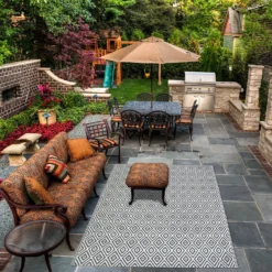 Homebase Outdoor Rug - Grey 240x300cm -Outdoor Garden 13953340 6054989199320450