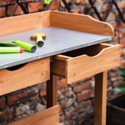 Garden Potting Bench With Two Drawers & Shelf 12 Garden Potting Bench With Two Drawers & Shelf -Outdoor Garden 13967031 4255014369303266