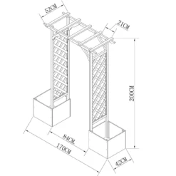 Homebase Wooden Garden Arched Trellis With Planters -Outdoor Garden 13967032 2065060441143863
