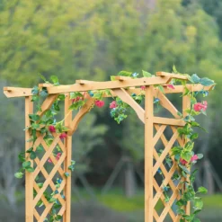 Homebase Wooden Garden Arched Trellis With Planters -Outdoor Garden 13967032 6315014369254225