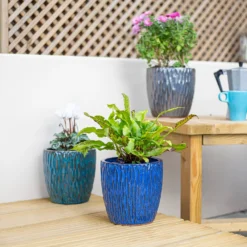 Chiswick Textured Pot Green - 38cm -Outdoor Garden 13973628 1765011238462613