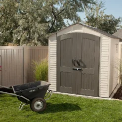Lifetime 7x7ft Outdoor Storage Shed - Beige -Outdoor Garden 13997407 1094999834748844