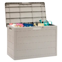 Toomax Garden Storage Box 160L - Warm Grey -Outdoor Garden 13997480 1115004537171423