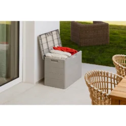 Toomax Garden Storage Box 160L - Warm Grey -Outdoor Garden 13997480 1485004537275055