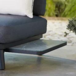 Heba Grey Metal Garden Corner Sofa Set -Outdoor Garden 14005702 1595022704432172