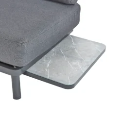 Heba Grey Metal Garden Corner Sofa Set -Outdoor Garden 14005702 2075022704696343