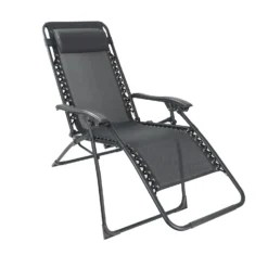 Grey Reclining Sun Lounger -Outdoor Garden 14005765 3985018249640495