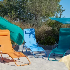 Siesta Sun Lounger - Blue -Outdoor Garden 14005768 2005022687297003