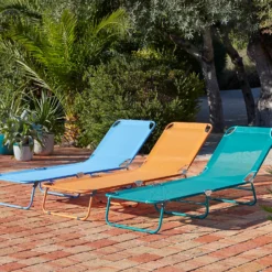 Bahari Folding Sunbed - Green -Outdoor Garden 14005775 8775022689131173