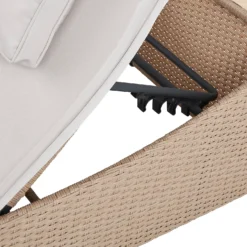 Natural Folding Rattan Sun Lounger -Outdoor Garden 14005776 2015022649763655