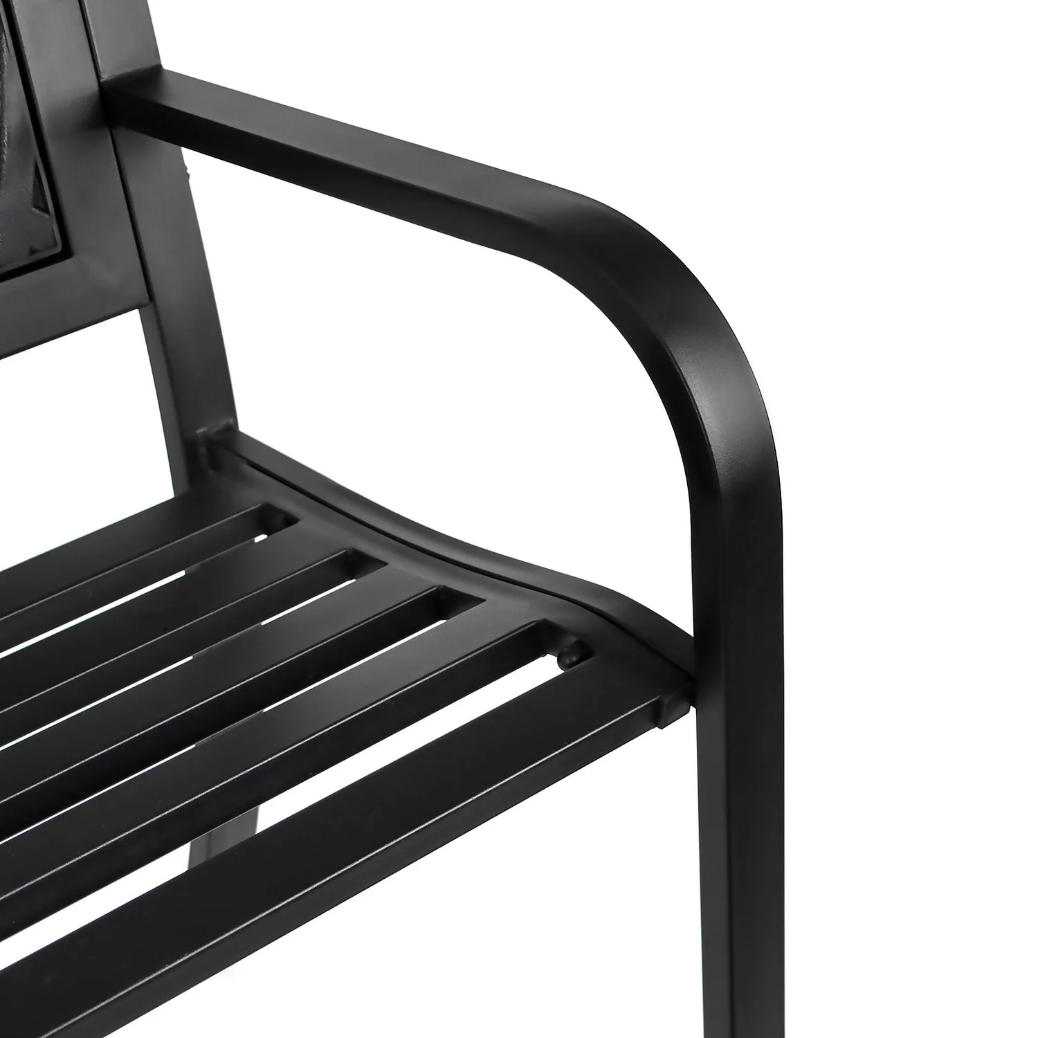 Black Steel Garden Bench 4 Black Steel Garden Bench - Image 2