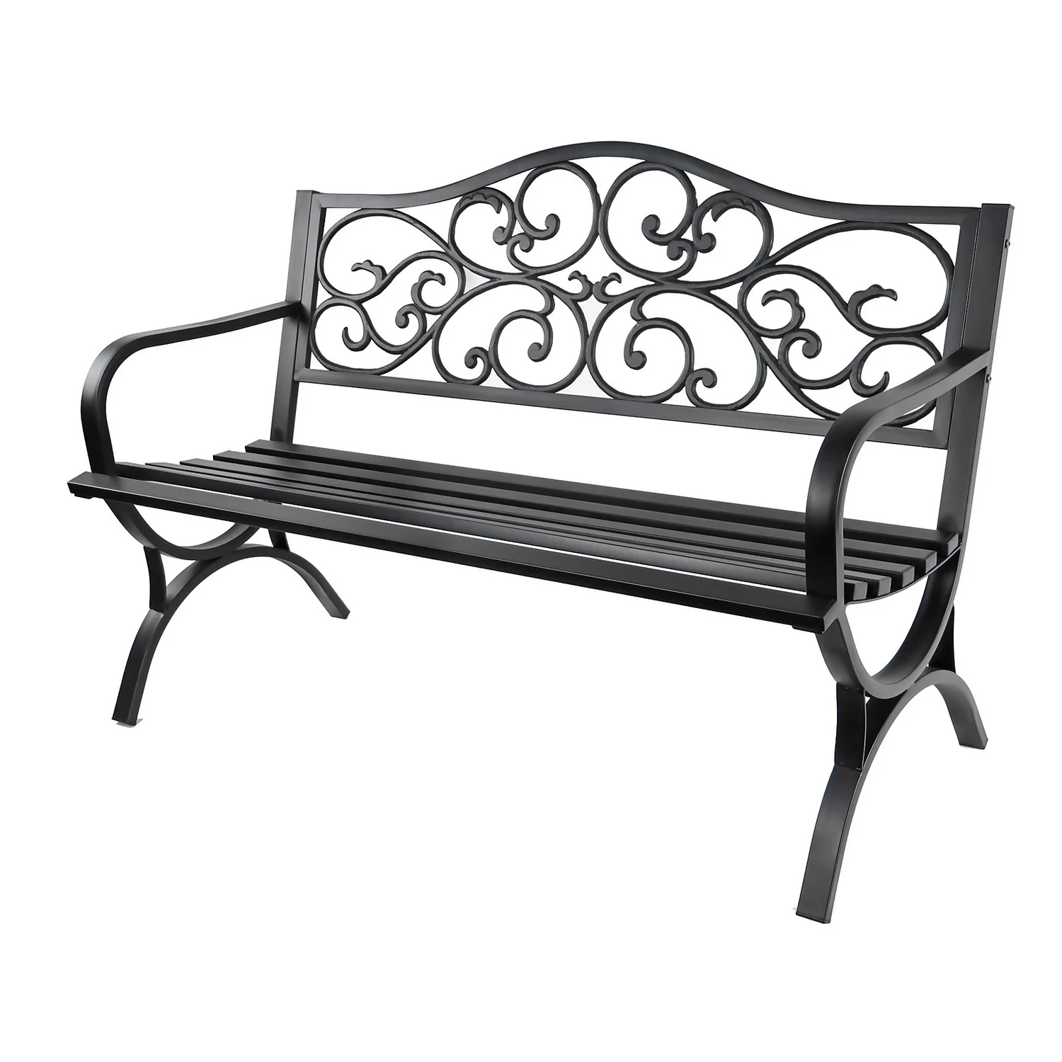 Ornate Metal Garden Bench 4 Ornate Metal Garden Bench - Image 2