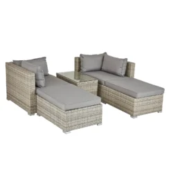 Cairo Grey Rattan Effect Garden Sofa Set -Outdoor Garden 14005786 1105022103051854