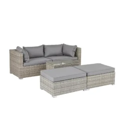 Cairo Grey Rattan Effect Garden Sofa Set -Outdoor Garden 14005786 2075022102996918