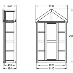 Forest Garden Georgian Wall Greenhouse With Auto Vent -Outdoor Garden 14013374 2195004556523592