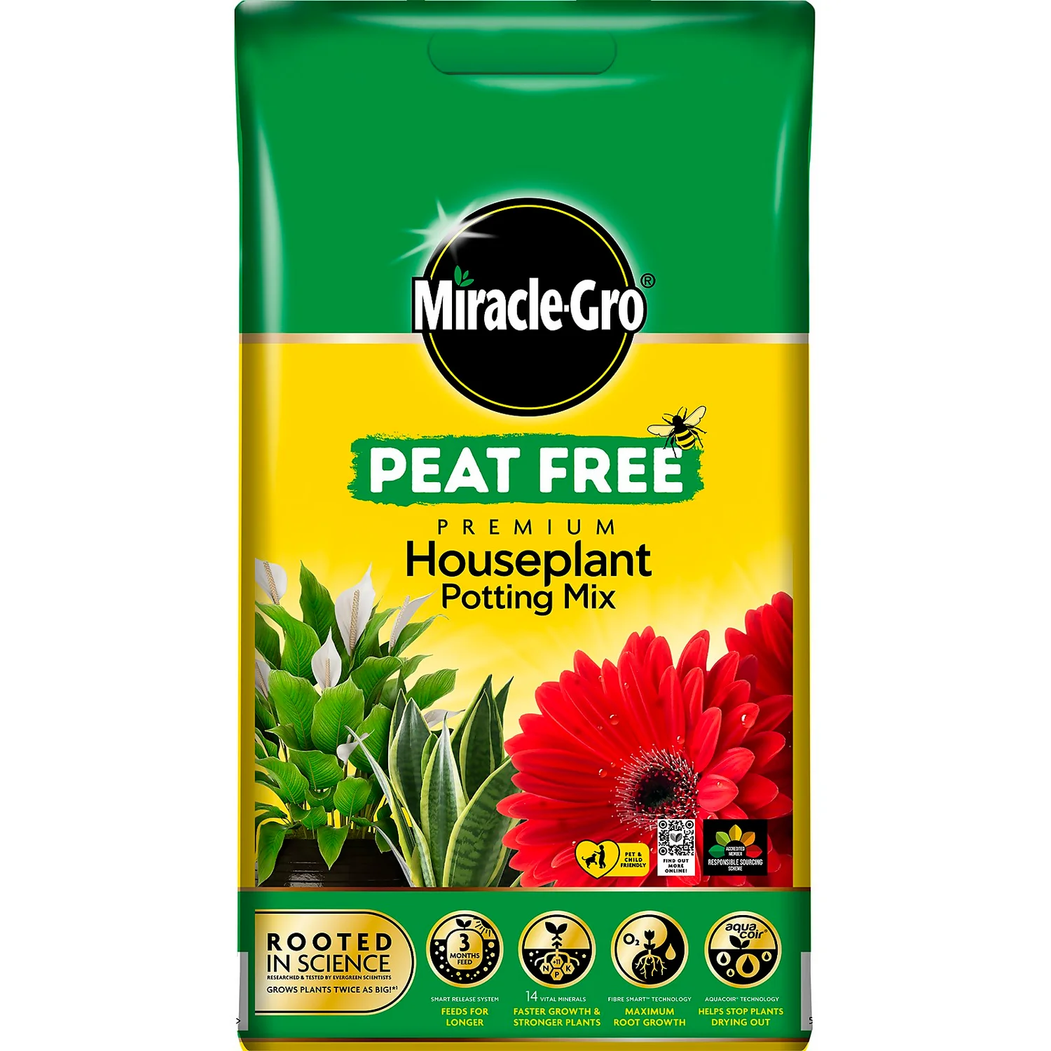 Miracle-Gro Premium Houseplant Potting Mix 10L 3 Miracle-Gro Premium Houseplant Potting Mix 10L
