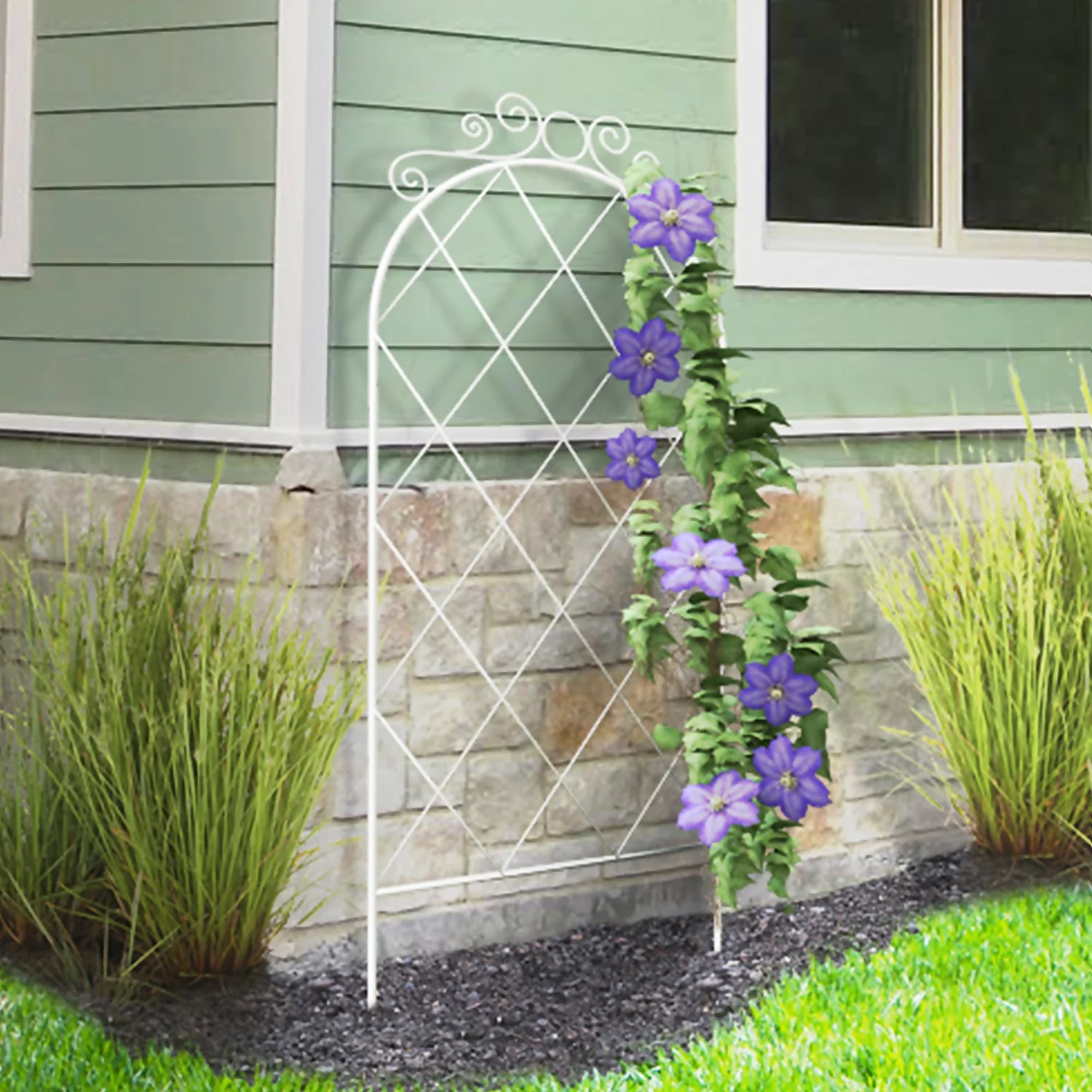 French Country Scroll Trellis - White 4 French Country Scroll Trellis - White - Image 2
