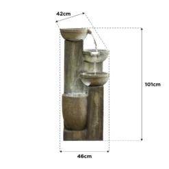 Stylish Fountain Ash Columns Water Feature With LEDs -Outdoor Garden 14519359 5615047822695786