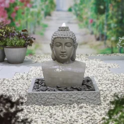 Stylish Fountain Lotus Buddha Water Feature With LEDs 8 Stylish Fountain Lotus Buddha Water Feature With LEDs -Outdoor Garden 14519362 1725047822576716
