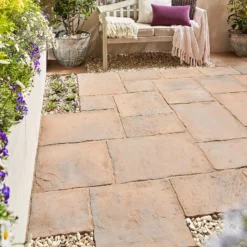 Stylish Stone Belfrey Random Patio Kit 5.76sqm - Autumn Brown -Outdoor Garden 14537693 6965047774050840