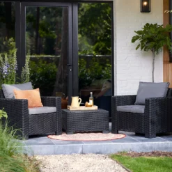 Keter California 2 Seater Outdoor Balcony Garden Furniture Set - Graphite With Grey Cushions 17 Keter California 2 Seater Outdoor Balcony Garden Furniture Set - Graphite With Grey Cushions -Outdoor Garden 14539588 1355041802454156