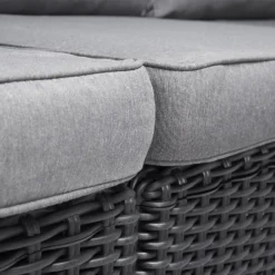 Keter California 2 Seater Outdoor Balcony Garden Furniture Chaise Lounge - Graphite With Grey Cushions -Outdoor Garden 14539590 8855041802353971