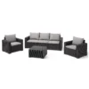 Keter California 5 Seater Outdoor Garden Furniture Sofa And Lounge Set - Graphite With Grey Cushions -Outdoor Garden 14539594 1315041802122788