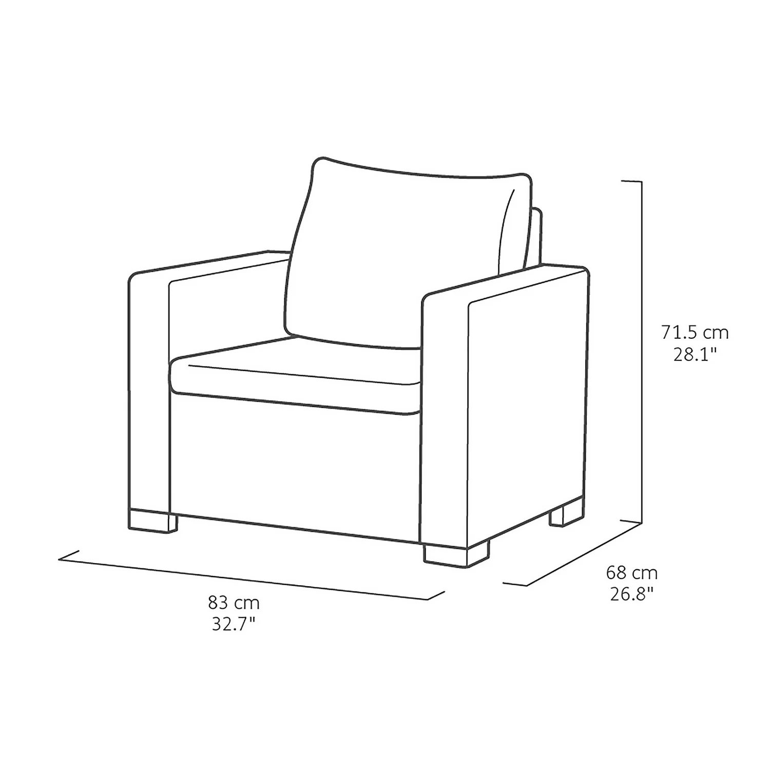 Keter California 5 Seater Outdoor Garden Furniture Sofa And Lounge Set - Graphite With Grey Cushions 11 Keter California 5 Seater Outdoor Garden Furniture Sofa And Lounge Set - Graphite With Grey Cushions - Image 9