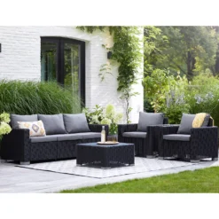 Keter California 5 Seater Outdoor Garden Furniture Sofa And Lounge Set - Graphite With Grey Cushions 18 Keter California 5 Seater Outdoor Garden Furniture Sofa And Lounge Set - Graphite With Grey Cushions -Outdoor Garden 14539594 7255041802432301