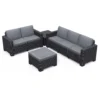 Keter California 5 Seater Outdoor Garden Furniture Lounge Set - Graphite With Grey Cushions -Outdoor Garden 14539595 1235047218227322